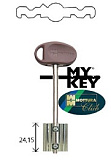 Mottura-92.334/4 Ключ сувальдный MY KEY с длиной ножки 63,8 мм.