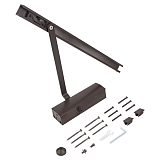 Доводчик NOTEDO DC-075 SL+HO BROWN со скользящей тягой, с фикс. до 60 кг